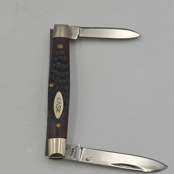 Vintage Case XX 62042 Pen Knife Jigged Delrin Handle 2 Blade Knife 4 Dot